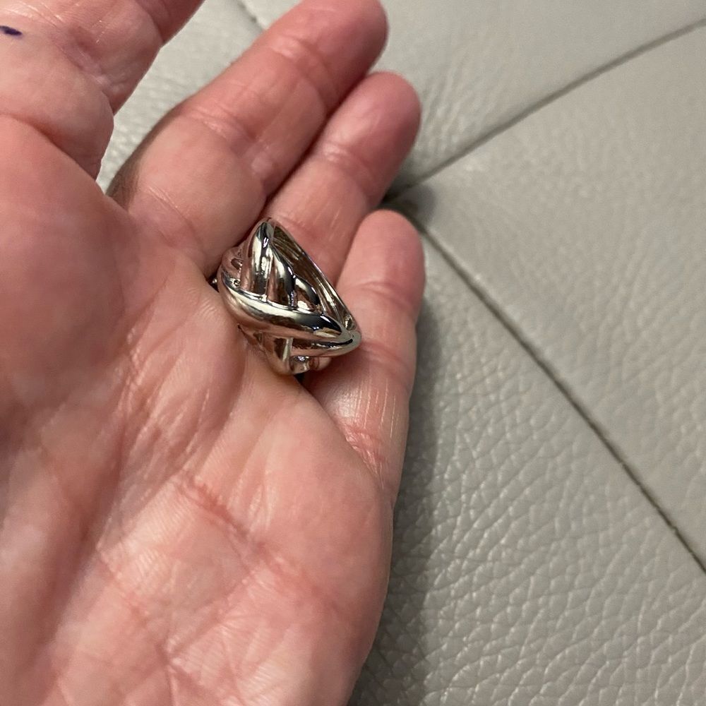 Puzzle Ring solid one piece silver plated Alloy and Zinc wears great Re… - Picture 6 of 7